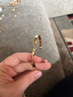 Twisted Gold Tone Cuff Bracelet